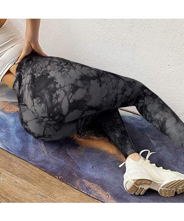 OMKAGI Women Scrunch Butt Lifting Leggings | High Waisted Workout Yoga Pants Medium 88-Black Tie Dye - Buy Online on GoSupps.com