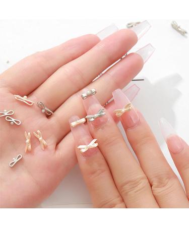 3D Bow Nail Charms 40PCS Gold Silver Bow Tie Pearl Nail Art Charms Nail Rhinestones Gems Nail Art Bows for Nail Art Design Decorations DIY Crafts Jewelry Accessories (Pattern C) - Buy Online on GoSupps.com