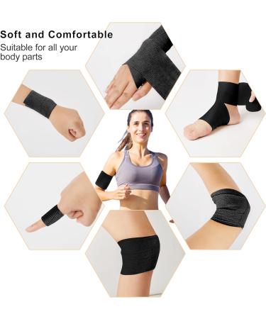Black Self Adhesive Bandage Wrap 2 Inch x 5 Yards - 12 Pack, Ideal for Sports Injuries, First Aid, Knee, Ankle, Wrist Sprains - Medical Cohesive Bandage Self Adherent Wrap Vet Wrap Athletic Tape - Buy Online on GoSupps.com