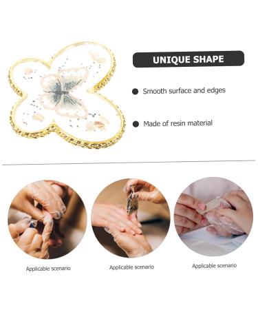 FRCOLOR Nail Oil & Gel Polish Tools | Color Mixing Palette for Manicure & Nail Art - Golden Agate Resin 6.9x5.6cm - Buy Online on GoSupps.com