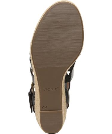 Vionic Women's Capri Jaylah Wedge Sandals - Black | Orthotic Insole Arch Support | Sizes 5-11 - Buy Online on GoSupps.com