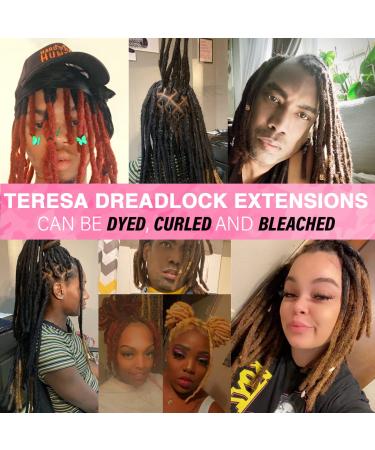 Teresa Small 6 Inch 70 Strands Human Hair Dreadlock Extensions - Handmade Permanent Locs for Men, Women, Kids - 0.6cm Width - Can be Dyed and Bleached - JiaJia Hair - Buy Online on GoSupps.com