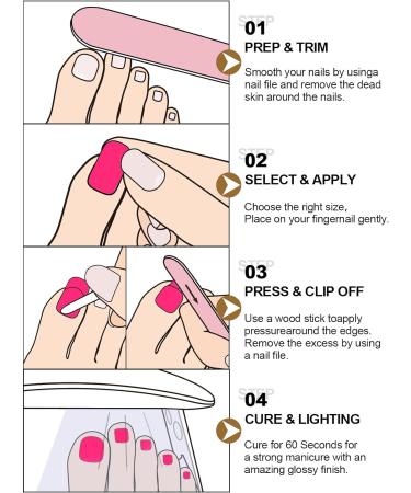 Ebanku 32 PCS Semi Cured Gel Toeail Strips with Nail File and Stick - UV/LED Lamp Required | Full Wraps Adhesive Gel Toenail Stickers - Buy Online on GoSupps.com