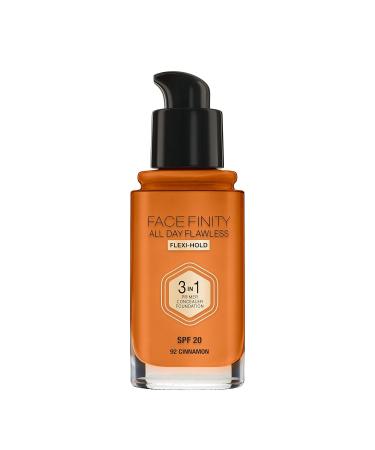Max Factor Facefinity 3 in 1 Foundation SPF 20 - 92 Cinnamon 30ml | Flawless All Day Finish - International Shipping Available - Buy Online on GoSupps.com