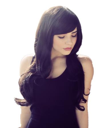 Prettyland ladies 70cm long curly wavy natural everyday wig black C086