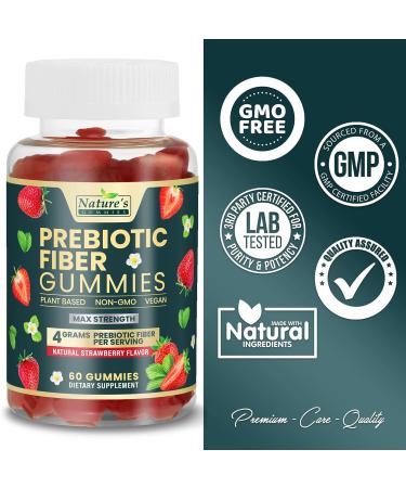 Fiber Gummies for Adults - Daily Prebiotic Fiber Supplement for Digestive Health - 60 Natural Gummies for Men & Women - Buy Online on GoSupps.com