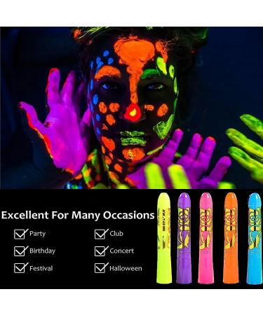 12 Glow in the Dark Blacklight Face & Body Paint Sticks - Neon Makeup Kit for Kids & Adults - Perfect for Halloween Glow Parties - Buy Online on GoSupps.com