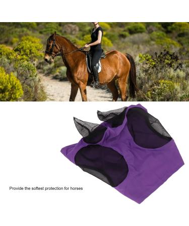 Horse Mesh Fly Mask Breathable Elastic Horse Face Mask with Ears Riding Equestrian Equipment (Purple) - Buy Online on GoSupps.com