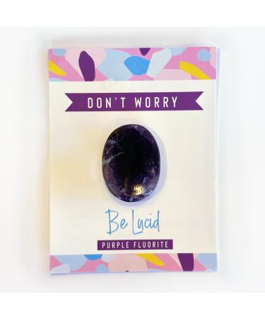 Purple Fluorite Healing Crystal Thumb Worry Stone Clarity and Peace Stress Relief Gift Birthday Energy Stocking Filler Reiki Chakra