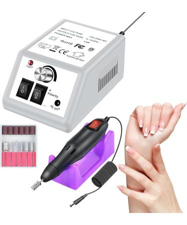 Shakven Manicure Pedicure Tools | Portable Electric File Nail Drill Machine Powerful Nail Tools with 6 Metal Drill Bits Electric Nail Drills White#c - Buy Online on GoSupps.com