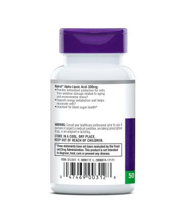 Natrol Alpha-Lipoic Acid 300mg - 50 Capsules - Buy Online on GoSupps.com