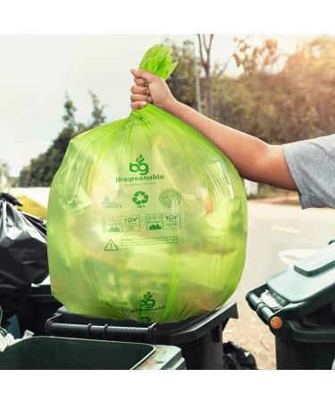 Biogreenable Compostable Trash Bags 13 Gallon 0.95 Mils - 50 Count 49.2L Capacity | Europe OK Compost Certified - Buy Online on GoSupps.com