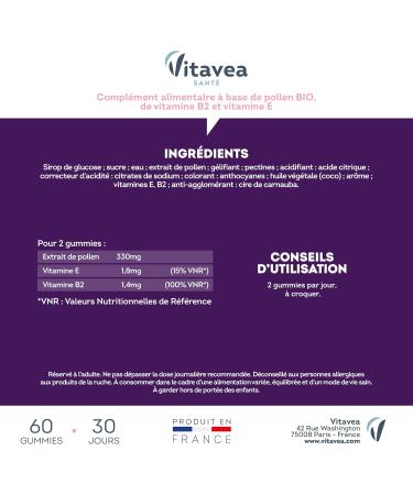 Vitavea - Manha - M nopause Gummies - Compl ment alimentaire m nopause sans hormones - Bouff es de chaleur bien- tre - Pollen BIO Vitamine E Vitamine B2-60 gummies saveur fruits rouges - 1 mois - Buy Online on GoSupps.com