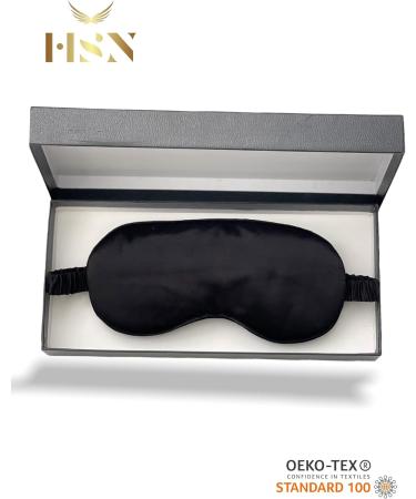 HSN 100% Mulberry Silk Eye Mask for Sleep with Mulberry Silk Scrunchie Eye Mask Natural Silk Eye Mask Smooth & Comfortable Eye mask Birthday Gift Luxury Gift Box Set (Black) - Buy Online on GoSupps.com