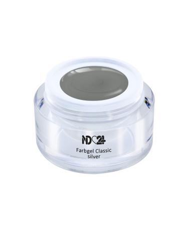 Uv Led Color Gel - Gel Classic Silver - Silver Color - Studio Quality - Made in Germany - 5ml