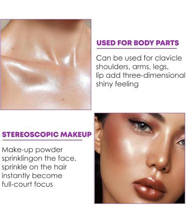 Fairy Powder Highlighter - Body Shimmer Powder Highlighter Makeup Stick - Face and Body Highlighter Smooth Fairy Highlight Patting Powder for Hair Face Eyes Body Tmay 03# - Buy Online on GoSupps.com