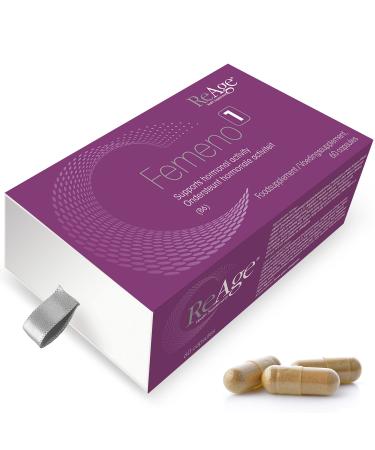 FEMENO 1 Premium Estrogen Supplement for Women | Support Before and During Menopause | Hot Flashes Mood Swings Night Sweats & More | Isoflavones |100% Natural | by ReAge  - Buy Online on GoSupps.com