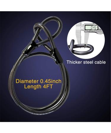 Bike U Lock 20mm Heavy Duty Combination D Lock with 4ft Security Cable | Anti Theft Bicycle Secure Lock with Mounting Bracket - Buy Online on GoSupps.com