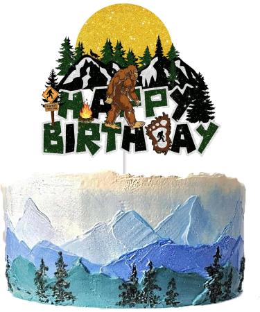 Bigfoot Cake Topper for Boys Girls Kids Men Sasquatch Crossing Party Supplies Camping Jungle Theme Party Decorations Big Foot Monster Ape Birthday Cake Decorations - Buy Online on GoSupps.com