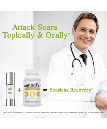 Zen Nutrients Scarless Surgery Bundle: WoundVite Post Recovery Supplement (60 Capsules) & ScarMedx Advanced Scar Gel (30mL) - Oral & Topical Healing Support - Buy Online on GoSupps.com
