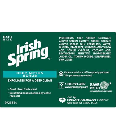 Irish Spring Deep Action Scrub Bar Soap 3 Pack - Invigorating Cleanse - Buy Online on GoSupps.com