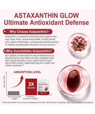 LEISGOTO Astaxanthin 12mg Premium Astaxanthin 120 Softgels Naturally extracted from Haematococcus pluvialis | 4 Month Supply - Buy Online on GoSupps.com