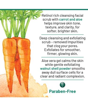 Buy 40 Carrots Carrot Aloe Facial Scrub - Improve Skin Tone & Texture | Paraben & Cruelty Free | Made in USA (3oz - Buy Online on GoSupps.com