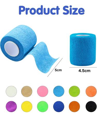 GothicBride 12 Roll Self-Adhesive Bandage - 5cm x 4.5m Elastic Fleece Adhesive Wrap for First Aid & Injury Support - Buy Online on GoSupps.com