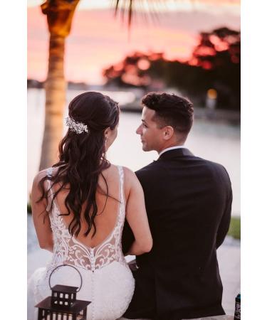 AW BRIDAL Rhinestone Wedding Hair Comb - Bridal Hair Accessories for Brides - Silver/Gold Hair Clip for Wedding and Flower Girl - Buy Online on GoSupps.com