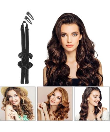 No Heat Curling Iron Sleeping Sponge Hair Curling Iron No Heat Wire Curling Ribbon Rod Big Wave Curling Rod Hair Curling Tool with Claw Clip Curling Ribbon Rod for Women with Long Hair Black - Buy Online on GoSupps.com