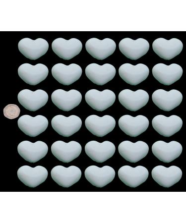 30 x edible 3D 40mm hearts icing toppers cake cupcakes decorations (Silver Sparkle)