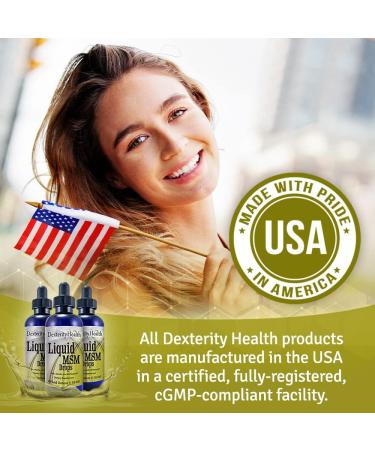 Dexterity Health Liquid MSM Drops 3-Pack - 4 oz. Dropper Bottles, Vegan & Non-GMO, Organic MSM & Vitamin C for Optimal Health - Buy Online on GoSupps.com