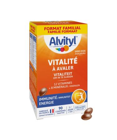 Alvityl - Vitality tablets - 12 vitamins and 8 minerals - From 6 years old - Eco format 90 tablets