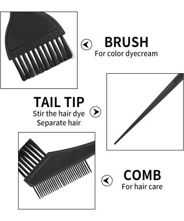 3 Pcs Double-sided Hair Coloring Brushes Set - DIY Hair Dyeing Salon Tool Kit (Black) - Buy Online on GoSupps.com