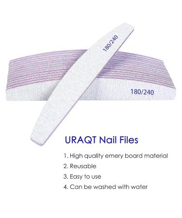 Uraqt 16-Piece Nail Files Set - Double-Sided Disposable Files for Gel Nails - Purple & White Geln gel Tools & Accessories - Buy Online on GoSupps.com