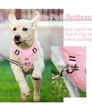 Heele Dog Crockery & No-Pull Harness - Soft Breathable Reflective & Padded for Medium Dogs - XL Uni-Pink - Buy Online on GoSupps.com