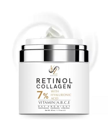 Retinol Collagen Face Moisturizer & Moisturizer Face Cream with Retinol Anti Aging Face Cream for Women with 7% Hyaluronic Acid Vitamins A B C E Facial Moisturizer for Day & Night 1.7 fl oz