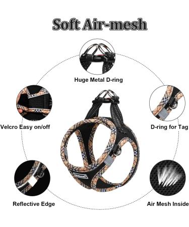 Doramio Dog Harness for Small Dogs - Reflective Breathable & Safe - Includes Leash Step-In Design - Ideal for Dogs & Cats (Black Yellow Size M) - Buy Online on GoSupps.com