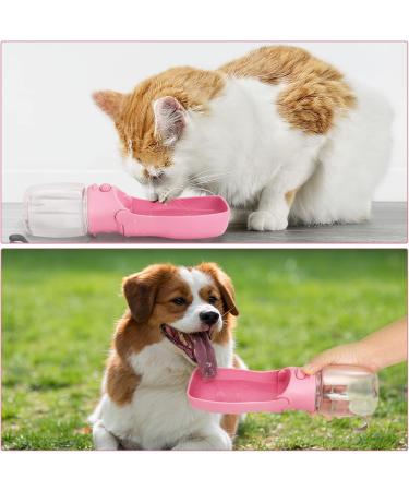 Rainpal Foldable Dog Water Bottle - 12oz Leak Proof Portable Pet Dispenser | BPA-Free Pink Travel Bottle for Hiking & Outdoor Adventures - Buy Online on GoSupps.com