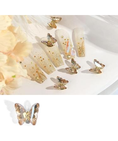 FEIlei 5 Nail Art Charms Glass Nail Rhinestones Alloy Butterfly-Nail Crystals Diamonds - Buy Online on GoSupps.com