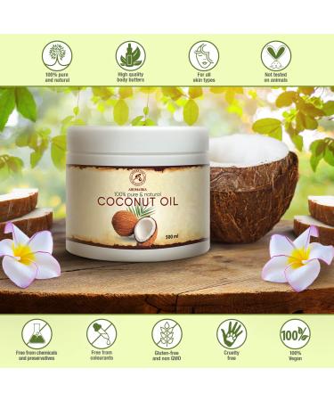 Coconut Oil 500ml - Pure Cold-Pressed Cocos Nucifera from Indonesia | Natural Body Butter & Hair Care - Buy Online on GoSupps.com