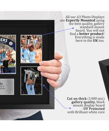 Buy A3 Framed Manchester City Treble Winners Print - Premier League FA Cup & Champions League 22/23 - HWC Trading - Buy Online on GoSupps.com