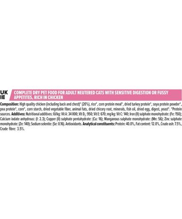 Pro Plan Sensitive Digestion Sterilised Adult Dry Cat Food Chicken 3kg - For Neutered Cats - Buy Online on GoSupps.com