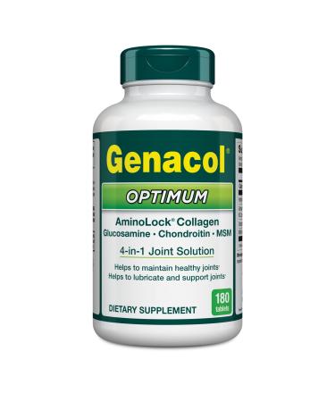 Genacol Optimum Glucosamine Chondroitin MSM & Ultra-Hydrolyzed Collagen Joint Support Tablets 180 Count (60-Day Supply) 180 Count (Pack of 1)