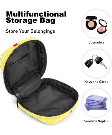 Portable Women's Period Kit with Storage Pockets - Yellow Pattern Stillpad Holder | Feminine Product Bag for Girls - Buy Online on GoSupps.com