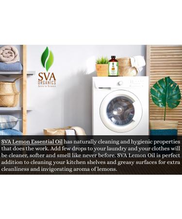 SVA 100% Pure Cold Pressed Lemon Essential Oil 4 OZ (118 ML) - Virgin/Unrefined for Hair, Skin Care, Aromatherapy - Buy Online on GoSupps.com