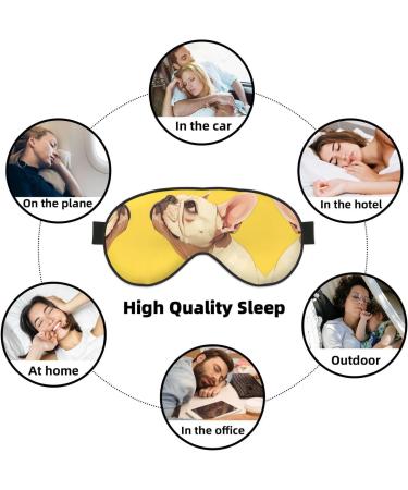 Unisex French Bulldog Print Sleep Mask - Double-Sided Eye Mask for Sound Sleep & Skin Care - Buy Online on GoSupps.com