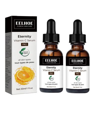 2Pcs EELHOE Eternity Vita-min C Serum  EELHOE Collagen Boost Anti Aging Serum  Dark Spot Corrector Daily Face Serum