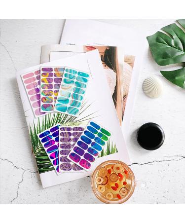 WOKOTO 12 Sheets Colorful Gradient Nail Polish Stickers | Macaron Colors False Nail Design Wraps for Women & Girls | Easy Stick-On Nail Art KIT1 - Buy Online on GoSupps.com