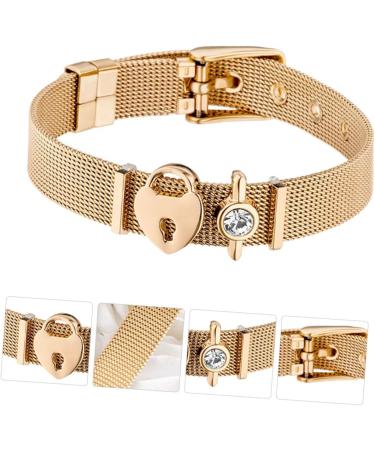 CALLARON 1pc Stainless Steel Bracelet Bracelets for Couples Heart Bracelet for Couples Rhinestone Trim Couples Bracelets Girl Birthday Gift Womens Jewelry Bracelet The Chain Crystal Miss - Buy Online on GoSupps.com